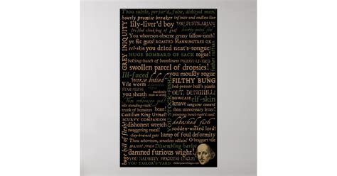 Shakespeare Insults Collection Poster Zazzle