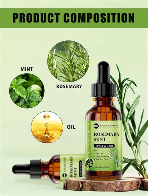 Rosemary Mint Scalp And Hair Strengthening Oil With Biotin And Essential Oils Nourishing Treatment