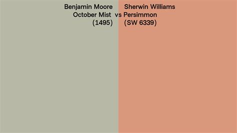 Benjamin Moore October Mist 1495 Vs Sherwin Williams Persimmon Sw