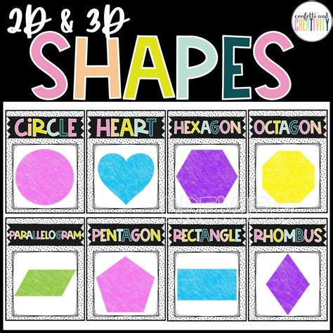 2d And 3d Shapes Posters For The Classroom Bold Brights Classroom Decor