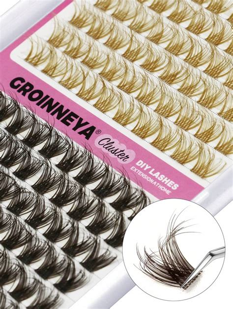 Groinneya Rang Es Clusters De Faux Cils En C Color S Cluster De