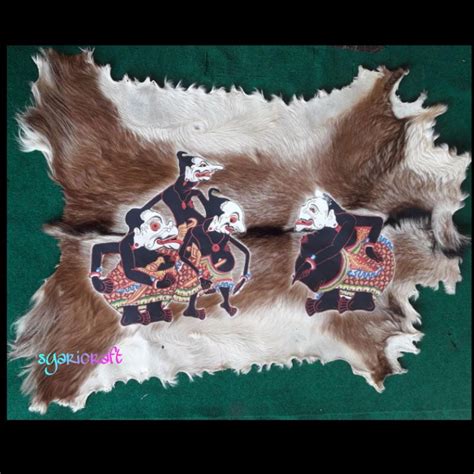 Jual LUKISAN WAYANG PUNOKAWAN HIASAN DINDING DARI KULIT KAMBING FULL