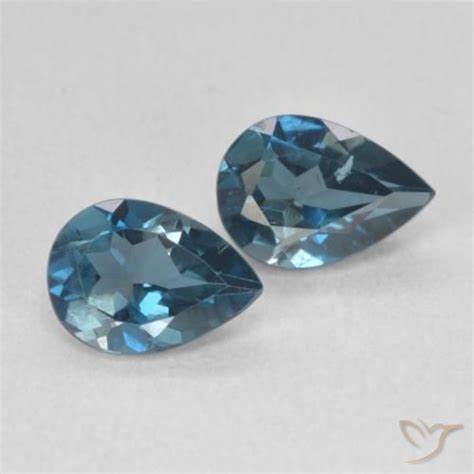 Ct Loose London Blue Topaz Gemstones Pear Cut X Mm