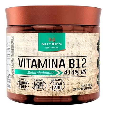 Vitamina B12 Metilcobalamina 414 60 Cápsulas Nutrify Submarino