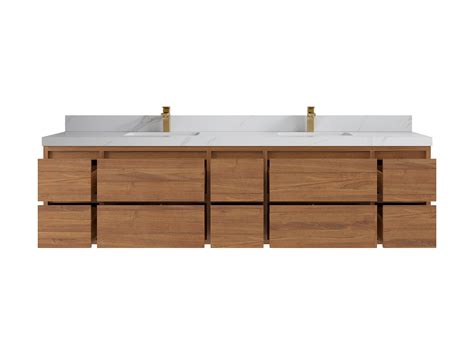 Willow Collections 84'' Double Bathroom Vanity with Quartz Top | Wayfair