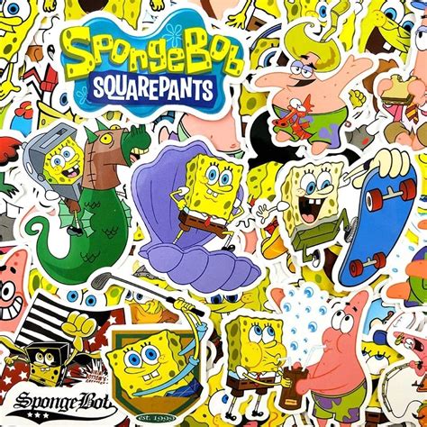 Set Calcomanias 100 Stickers Bob Esponja Patricio Calamardo Meses Sin Intereses