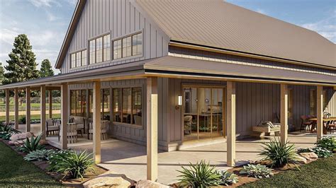 Barndominium With Wrap Around Porch Plans