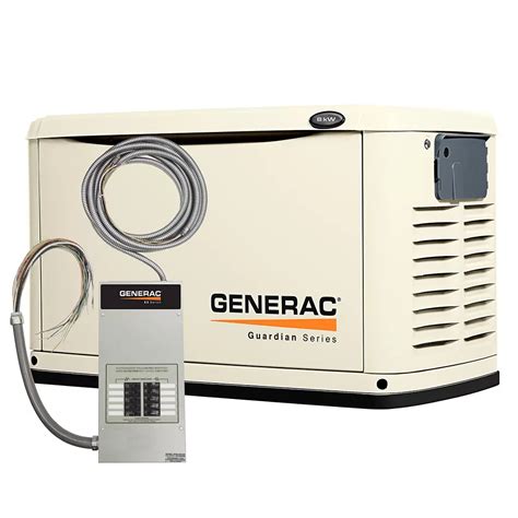 Generac 8000 Watt Automatic Standby Generator With 50 Amp Pre Wired 10 Circuit Transfer S