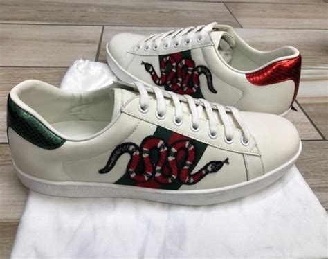 Tenis Gucci De Piel Blanco Para Caballero Serpiente En