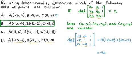 Question Video Determine If A Set Of Points Is Colinear Using