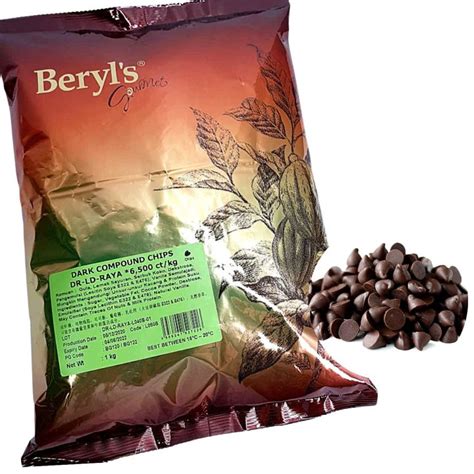 Beryls Dark Compound Chocolate Chip 1kg 250g Coklat Chip Dark