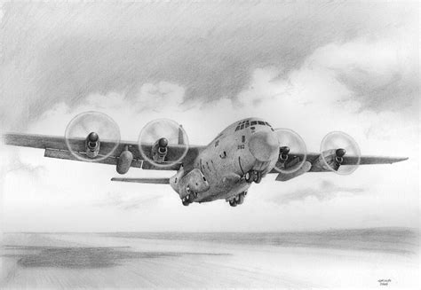 Lockheed C Hercules Drawing By Erika Chircop