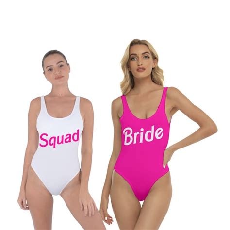 Bride Squad Swimsuit Etsy