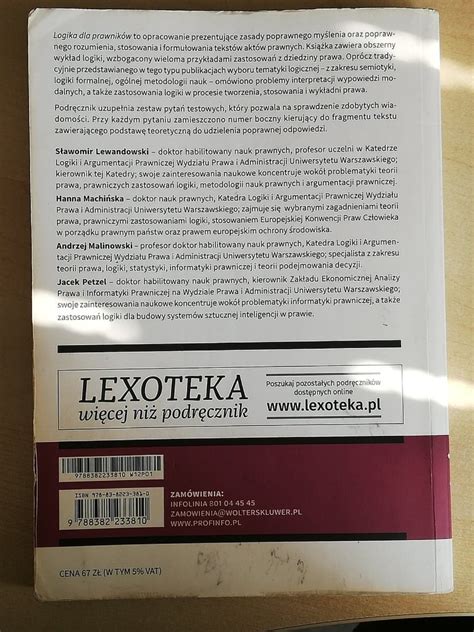 Logika Dla Prawnik W Wyd Red A Malinowski Warszawa Kup Teraz