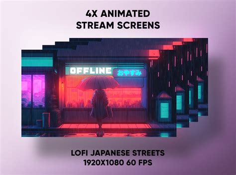 Japanese Street Lofi 4x Stream Screens Starting Soon Screen Etsy