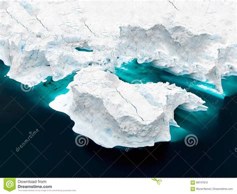 Aeriel View Of The Huge Icebergs In Greenland Stock Photo Image Of