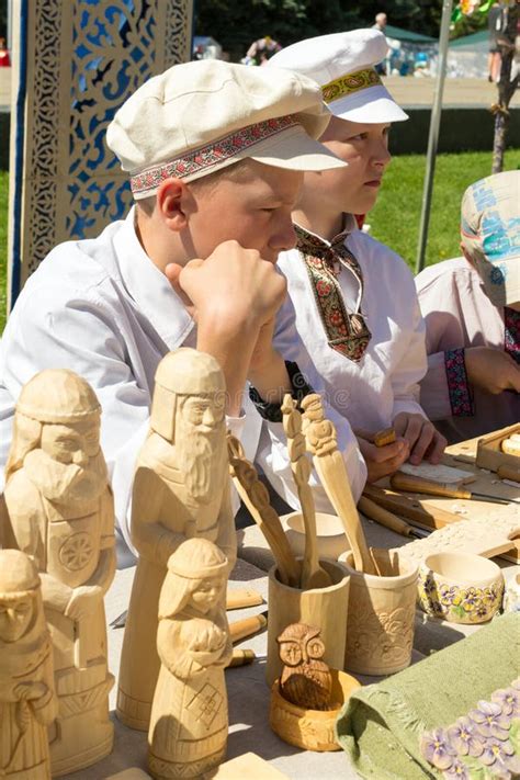 Young Children in Russian Unifrom at Craft Fair Editorial Stock Image ...
