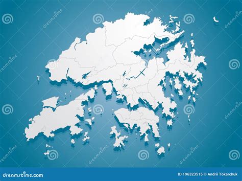 Vector Map Hong Kong Region China Template Stock Vector Illustration Of Historic