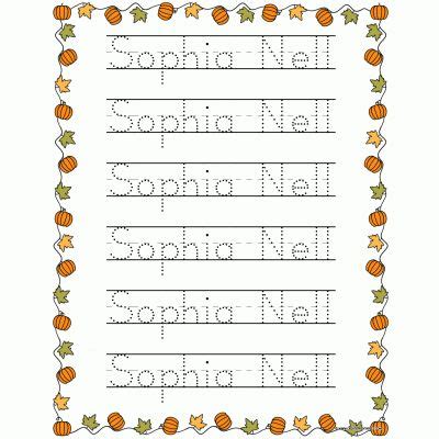 Seasonal Name Tracing Practice