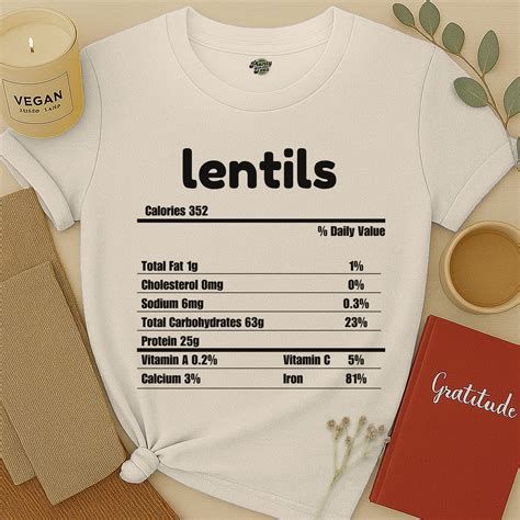 Lentils Nutrition Facts T-Shirt – Planty Tees