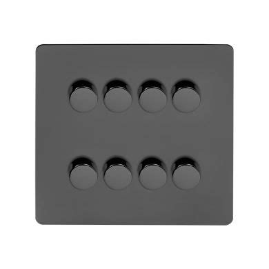 Soho Lighting Black Nickel Flat Plate W Gang Way Trailing Dimmer