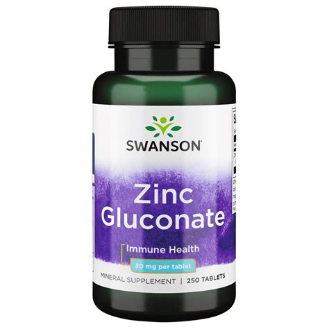 Swanson Mineral Supplements Zinc Gluconate 30 Mg Tablet 250ct Walmart