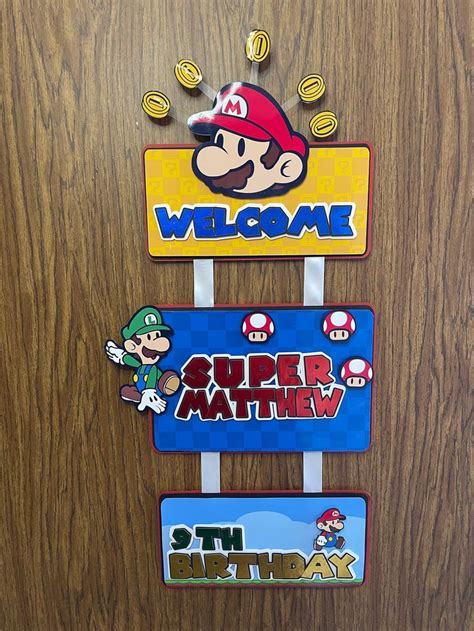 Birthday Welcome Banner Super Mario Bros Welcome Banner Super Mario