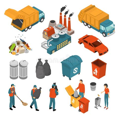 Iconos Relacionados Con La Basura Y El Reciclaje En Fondo Blanco Vector