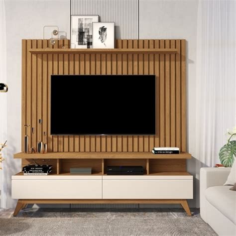 Rack Vivare 1 6 Wood Painel Classic Ripado Para Tv Até 65 Polegadas