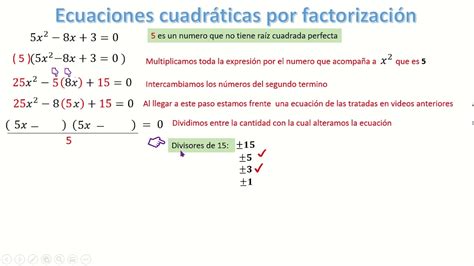 Ecuaciones De Segundo Grado Mediante Factorización Ejemplo 3 Youtube