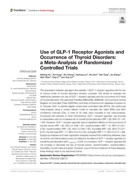 Relacion Glp1 Use Of Glp 1 Receptor Agonists And Occurrence