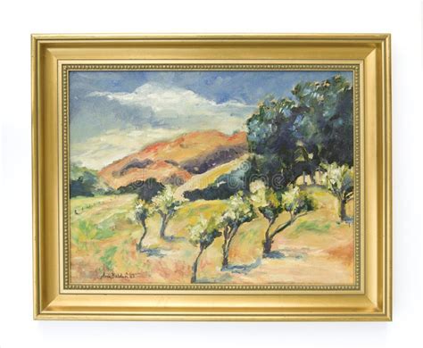 Oil painting of landscape stock photo. Image of gold, colorful - 8528848