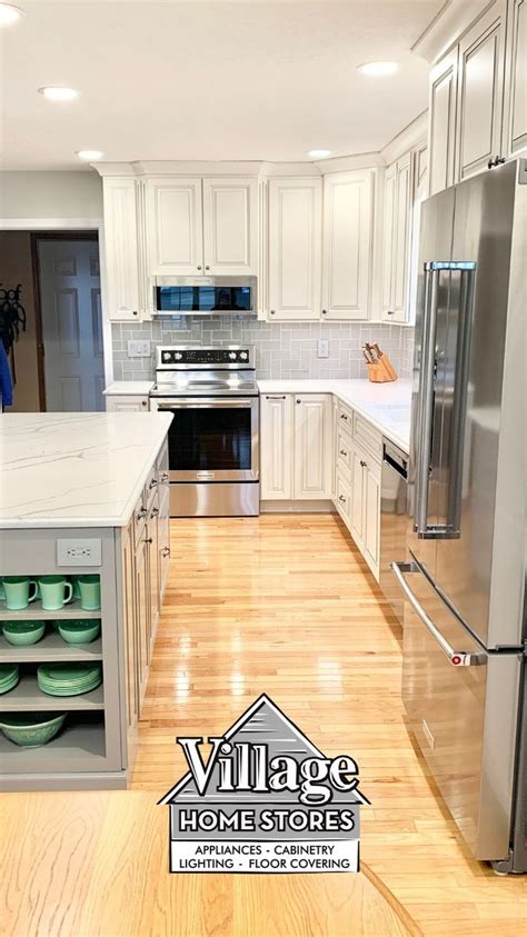 Kitchen Remodel With Ivory White and Gray Painted Cabinets | Kitchen ...