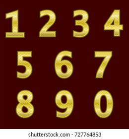 Vector Gold Metallic Numbers Set Stock Vector Royalty Free 1891119025