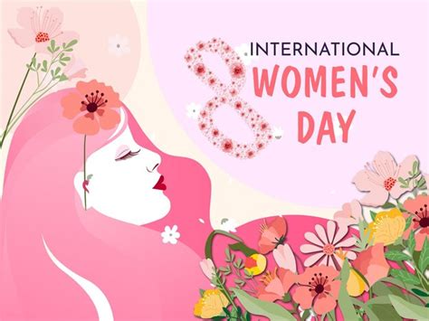 Premium Vector Vector 8 March Womens Day Greeting Card Design With