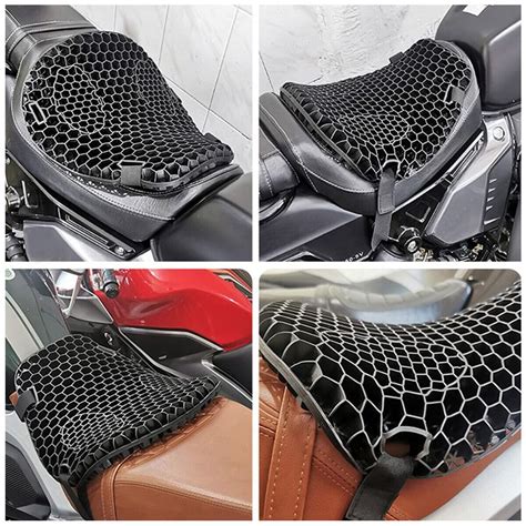 Motorcycle Seat Cushion Cover Shock Absorption 3D Honeycomb Mesh Seat