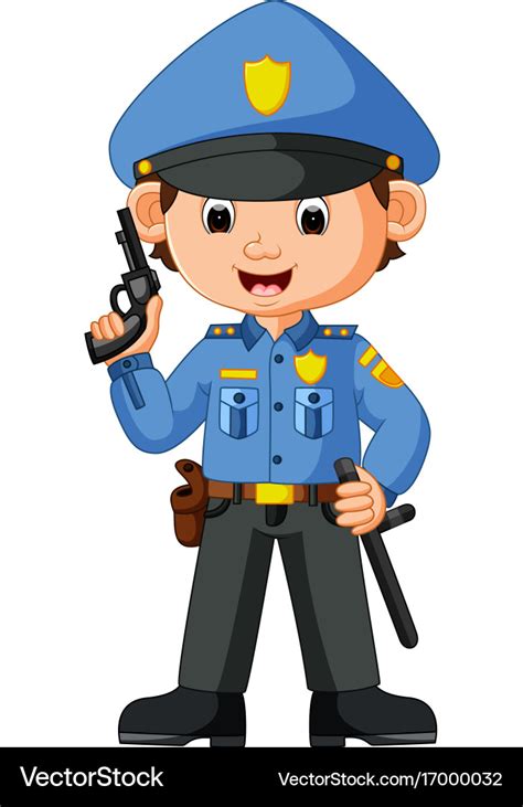 Cute policeman cartoon Royalty Free Vector Image