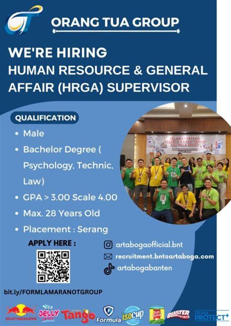 Lowongan Kerja Human Resource General Affair Hrga Supervisor Mt