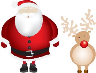 Santa And Rudolph Vector Images Over