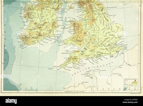 Bi 1887 P 929 Mapa Físico De Las Islas Británicas Abajo J Bartolomé Y Co Fotografía De Stock