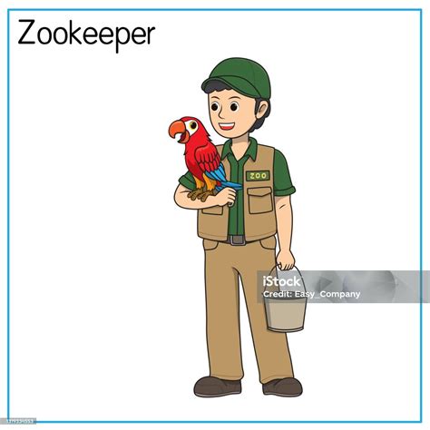 Vector Illustration Of Zookeeper Isolated On White Background Jobs And