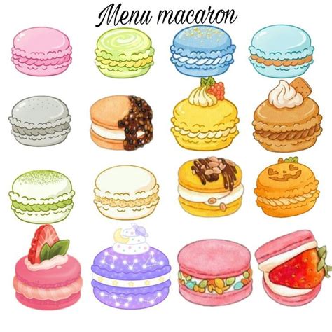 Menu Macaron Trong 2022 Thức ăn Quà Vặt Pokemon Cute Food Drawings