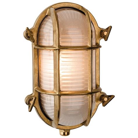 Firstlight Nautic Single Outdoor Wall Light In Solid Brass Finish With