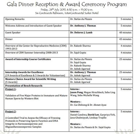 Award Ceremony Program Template Free