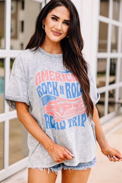 Road Trip Gray Graphic Tee - Trendy Graphics – Shop The Mint