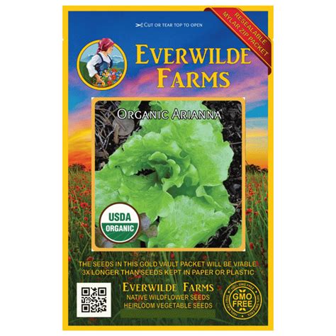 Everwilde Farms 500 Organic Arianna Butterhead Lettuce Seeds Gold Vault Jumbo Bulk Seed