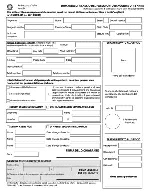 Modulo Per Passaporto Compila Online Stampabile Compilabile Vuoto