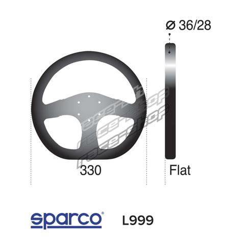 3 Spokes Steering Wheel Sparco L999 TUV 330mm Alcantara Flat Races