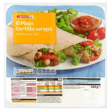 6 Plain Tortilla Wraps 348g Spar