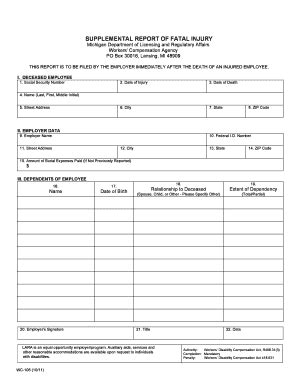 Fillable Online Michigan Form Wc State Of Michigan Michigan Fax